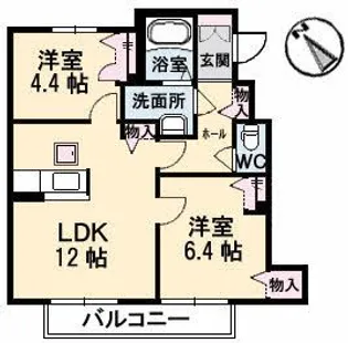 シャーメゾン ラ・モード ガーデンズ III【2階】の間取り
