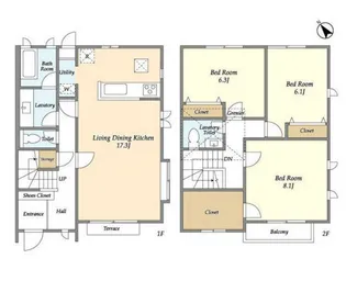 東京都世田谷区梅丘1【一戸建】の間取り