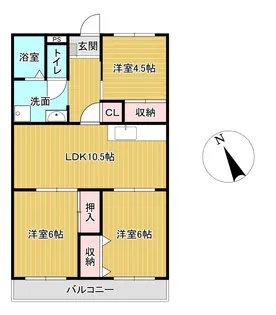 グランドハイツ野中【5階】の間取り