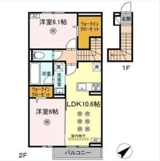 D-resena平江【2階】の間取り