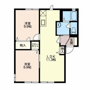 ガーデンパレス神野D【1階】の間取り