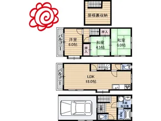 大阪府大阪市鶴見区安田3【一戸建】の間取り