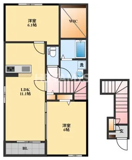 カームリー三城C【2階】の間取り