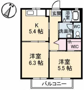 メゾンスカイヒルズP棟【1階】の間取り