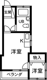 ハイツ三河【1階】の間取り