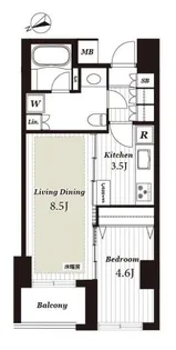 オープンレジデンシア銀座est【10階】の間取り