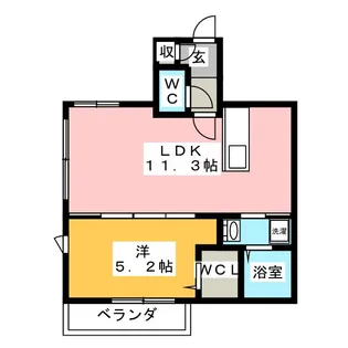 キャトルセゾン御器所【1階】の間取り