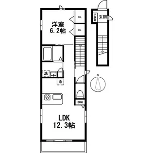 み・カーサ大山【2階】の間取り