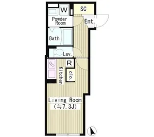 ルオーレ恵比寿【4階】の間取り