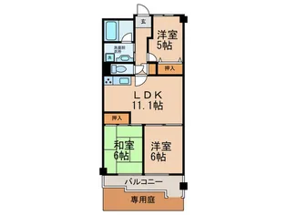 松原小川園ローレルコート【1階】の間取り