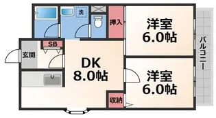 ラ・フォーレ高井田【2階】の間取り