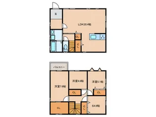 兵庫県宝塚市中筋8【一戸建】の間取り