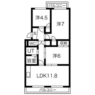 サンハイム竜禅寺【3階】の間取り