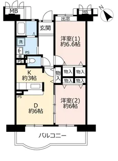 URアーバンラフレ虹ヶ丘東【3階】の間取り