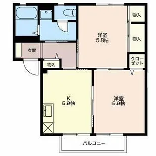 ブリーズ柳A・B棟【2階】の間取り