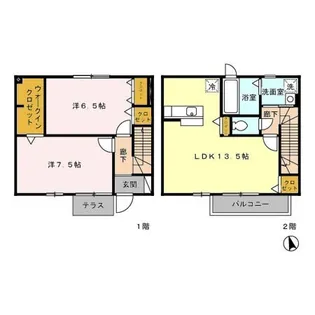 ツイン オークスコート Northの間取り