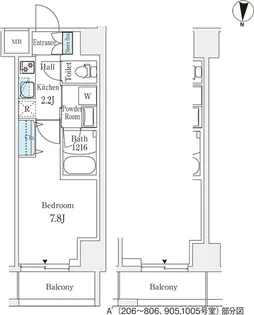 ラティエラ練馬【8階】の間取り