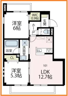 ヴァローレI【1階】の間取り