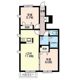 クレールフォレ【1階】の間取り