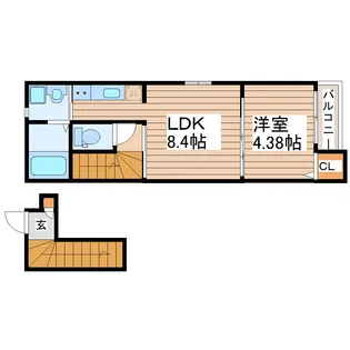 ル・ボヌール仙台【2階】の間取り