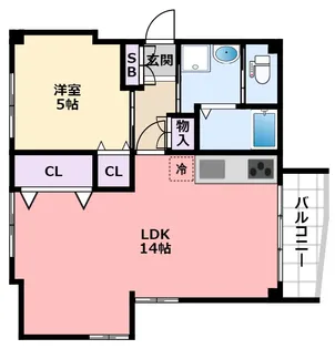 浦風ハイツ【1階】の間取り