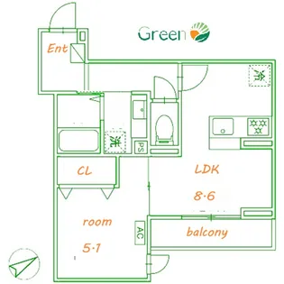 グリシーナ鵠沼石上【2階】の間取り