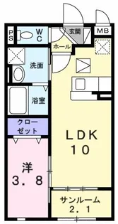 クラール上坂部【1階】の間取り