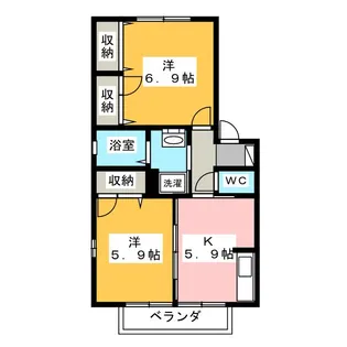 メゾンボナール A【2階】の間取り