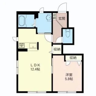 カリスローメ【1階】の間取り