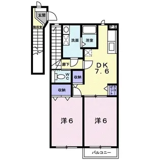 シンシアB【2階】の間取り