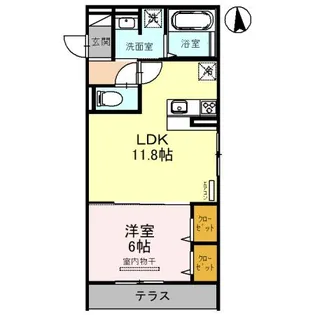 GLANZ馬場町【1階】の間取り