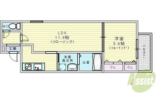 フジパレス南吹田駅前【2階】の間取り