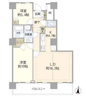 イーストコモンズ清澄白河フロントタワー【12階】の間取り