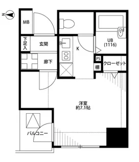 プレール・ドゥーク神田【4階】の間取り