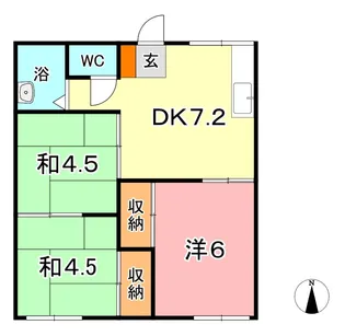 グリーンコーポ B【1階】の間取り