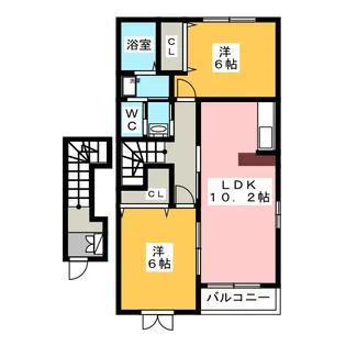 ラ・テール I・II【2階】の間取り