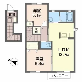エスポワール 中町東A【2階】の間取り