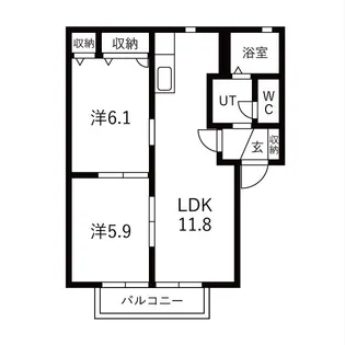 グランバリエ横倉A【1階】の間取り
