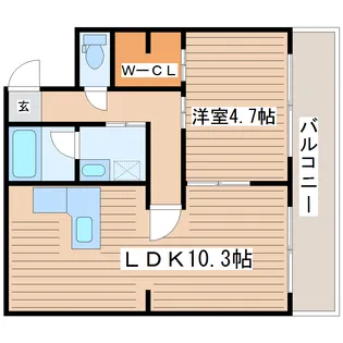 テレパレス榴ヶ岡1号棟【1階】の間取り