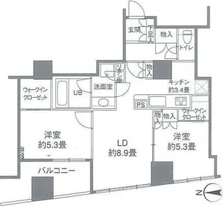 カスタリアタワー品川シーサイド【22階】の間取り