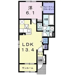 パーラメントハウスII B【1階】の間取り