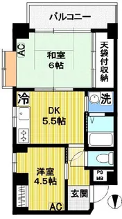 サンローゼ津田【4階】の間取り