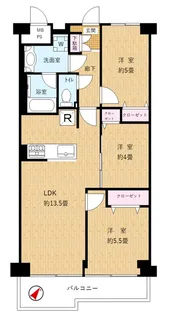 ペアパレス上池台No.1【5階】の間取り