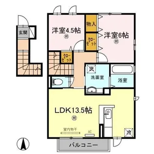 デミコリーヌ B棟【2階】の間取り