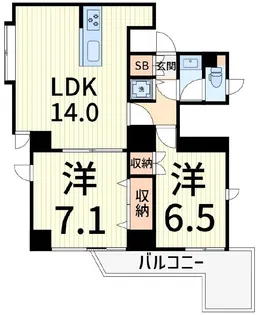 ウィンベルデュエット小岩【5階】の間取り