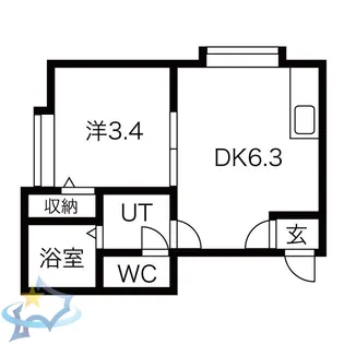 フラットJ発寒南【3階】の間取り