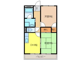 西里ハイツ【1階】の間取り