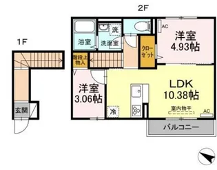 エクセリア北烏山【2階】の間取り