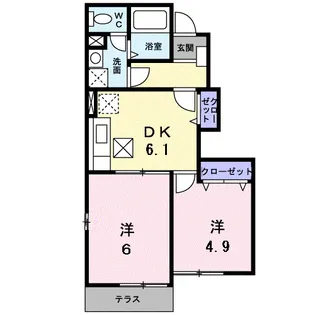 アヴェニールD【1階】の間取り