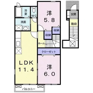 レアルカーサII【2階】の間取り